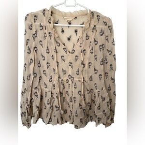 Rebecca Taylor Boho Tulip Clip Blouse Size Peasant Blouson Sleeve Top - size 4